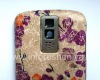 Photo 4 — Exklusive hintere Abdeckung BlackBerry 9000 Bold, „Blumen auf dem Zweig“ Beige / Lila
