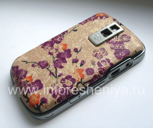 Photogallery for 独家后盖BlackBerry 9000 Bold, 米色/紫色“的分支花” product
