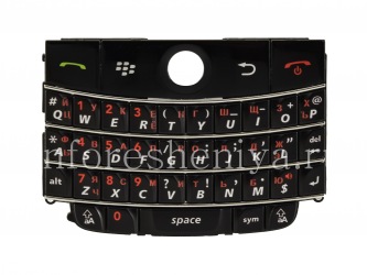Teclado ruso para BlackBerry 9000 Bold (grabado), Negro