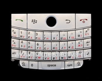 Pearl White teclado ruso BlackBerry 9000 Bold