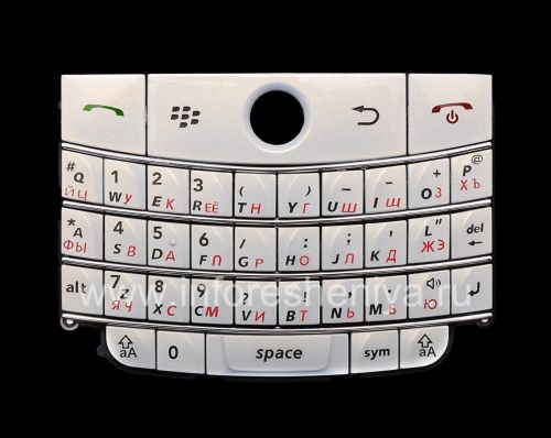 Photogallery for Pearl White clavier russe BlackBerry 9000 Bold, White (blanc perle) product
