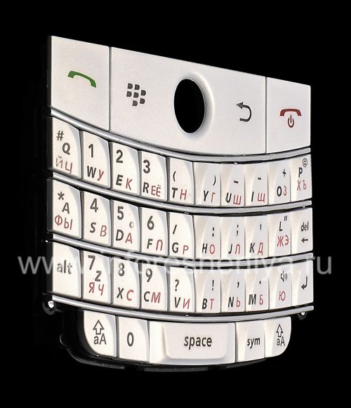 Photogallery for Pearl White clavier russe BlackBerry 9000 Bold, White (blanc perle) product