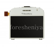 L'ensemble de l'écran d'origine avec le verre pour BlackBerry 9000 Bold, Blanc, de type 002/004