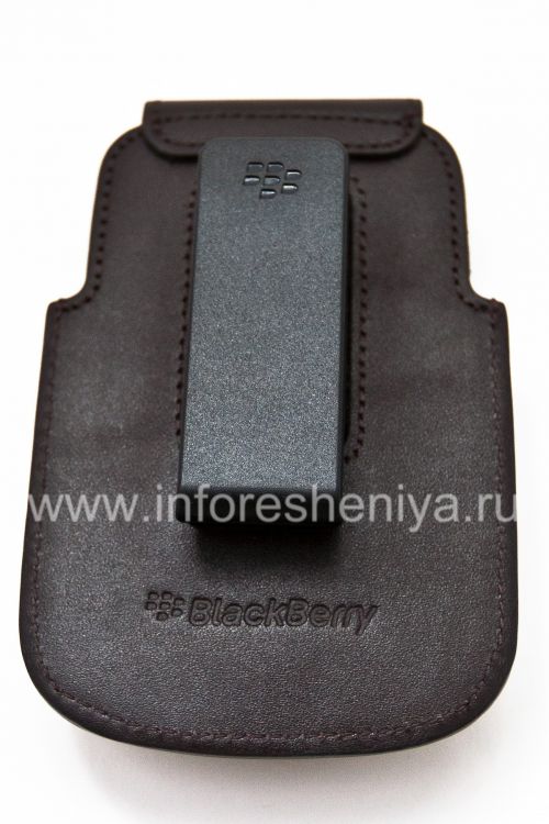 Photogallery for Ursprünglicher lederner Fall c Clip runde Leder-Holster für Blackberry 9000 Bold, Dunkelbraun (braun) product