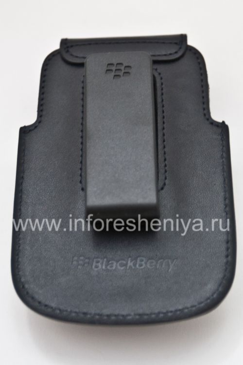 Photogallery for Ursprünglicher lederner Fall c Clip runde Leder-Holster für Blackberry 9000 Bold, Dark Blue (blau) product
