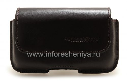Photogallery for الأصلي حالة حقيبة جلدية مع كليب الأفقي الحافظة لبلاك بيري 9000 Bold, البني الداكن (اسبريسو) product