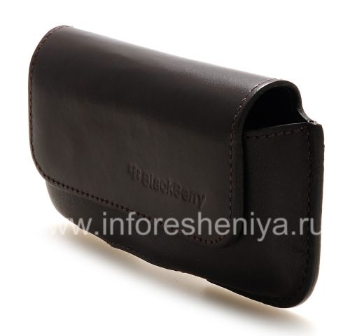 Photogallery for الأصلي حالة حقيبة جلدية مع كليب الأفقي الحافظة لبلاك بيري 9000 Bold, البني الداكن (اسبريسو) product