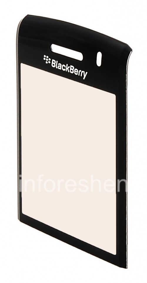 Photogallery for Original glass on the screen without metal mounts and speaker grilles for BlackBerry 9100 / 9105 Pearl 3G, The black product