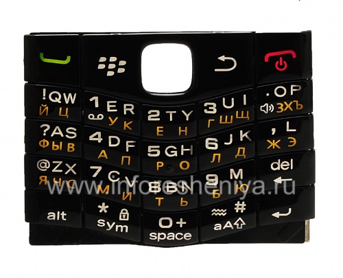 Photogallery for रूसी कीबोर्ड BlackBerry 9100 Pearl 3G, सफेद संख्याओं के साथ काला product