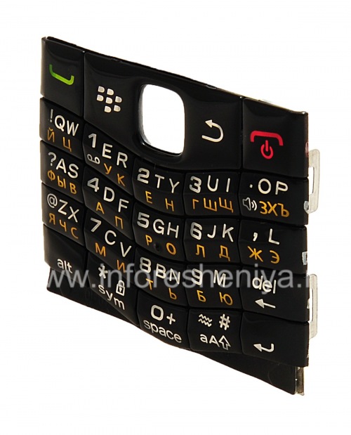 Photogallery for रूसी कीबोर्ड BlackBerry 9100 Pearl 3G, सफेद संख्याओं के साथ काला product