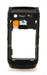 partie médiane du boîtier pour BlackBerry 9100/9105 Pearl 3G, Carbone (charbon de bois)