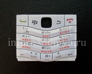 Blanca teclado ruso BlackBerry 9105 Pearl 3G, White (blanco perla)