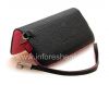 Photo 10 — Funda de cuero original del bolso de cuero en folio para BlackBerry 9100/9105 Pearl 3G, Negro / Rosa (Negro w / acentos rosados)