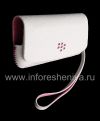 Photo 4 — BlackBerry 9100 / 9105 Pearl 3G জন্য মূল চামড়া কেস ব্যাগ লেদার দফার, হোয়াইট / পিঙ্ক (হোয়াইট W / পিঙ্ক স্বরাঘাত)