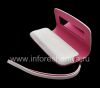 Photo 6 — Funda de cuero original del bolso de cuero en folio para BlackBerry 9100/9105 Pearl 3G, Blanco / Rosa (blanco w / Pink Acentos)