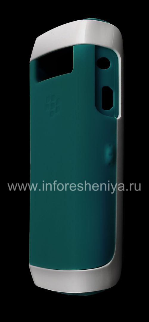 Photogallery for ブラックベリー9100/9105 Pearl 3G用プラスチックリムハードシェル＆スキンでオリジナルシリコンケース, ホワイト/ターコイズホワイト/ターコイズ product