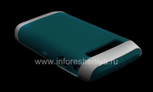 Photogallery for ブラックベリー9100/9105 Pearl 3G用プラスチックリムハードシェル＆スキンでオリジナルシリコンケース, ホワイト/ターコイズホワイト/ターコイズ product