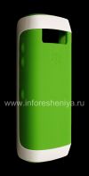 Photo 7 — Original abicah okwenziwa usebe plastic Hardshell & Isikhumba BlackBerry 9100 / 9105 Pearl 3G, White / Green (White / Green)