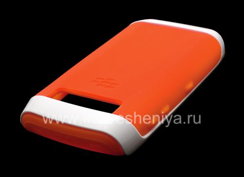 Photogallery for ブラックベリー9100/9105 Pearl 3G用プラスチックリムハードシェル＆スキンでオリジナルシリコンケース, ホワイト/オレンジホワイト/オレンジ product