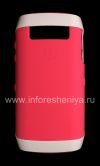 Photo 1 — Original abicah okwenziwa usebe plastic Hardshell & Isikhumba BlackBerry 9100 / 9105 Pearl 3G, White / Pink (White / Pink)