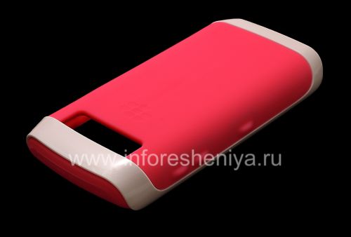 Photogallery for ブラックベリー9100/9105 Pearl 3G用プラスチックリムハードシェル＆スキンでオリジナルシリコンケース, ホワイト/ピンク（ホワイト/ピンク） product
