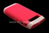 Photo 8 — Kasus silikon asli dengan pelek plastik Hardshell & Kulit untuk BlackBerry 9100 / 9105 Pearl 3G, Putih / merah muda (putih / pink)