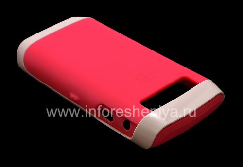 Photogallery for ブラックベリー9100/9105 Pearl 3G用プラスチックリムハードシェル＆スキンでオリジナルシリコンケース, ホワイト/ピンク（ホワイト/ピンク） product