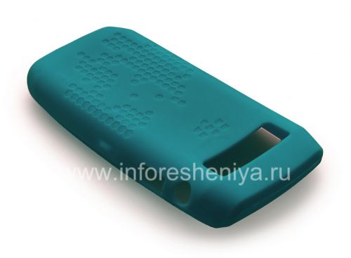 Photogallery for Original-Silikon-Hülle für Blackberry 9100/9105 Pearl 3G, Türkis gemusterten &quot;Honeycomb&quot; (Türkis, Küstenlandschaft) product
