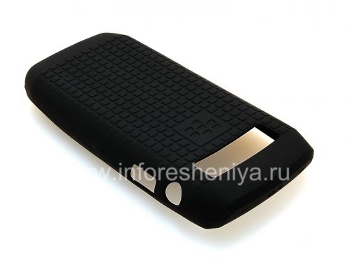 Photogallery for Original-Silikon-Hülle für Blackberry 9100/9105 Pearl 3G, Schwarz mit Relief &quot;Squares&quot; (Schwarz, Gird) product