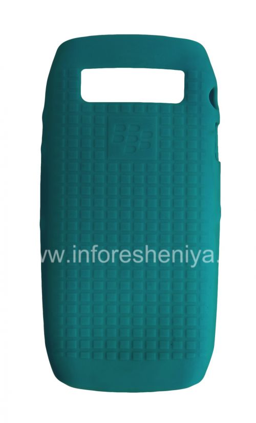 Photogallery for Original-Silikon-Hülle für Blackberry 9100/9105 Pearl 3G, Türkis gemusterten &quot;Squares&quot; (Türkis, Gird) product