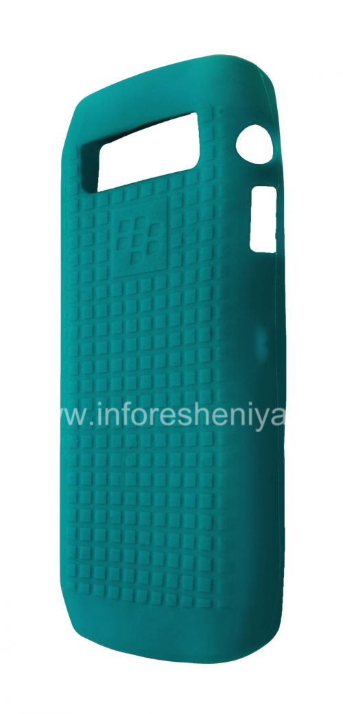Photogallery for Original-Silikon-Hülle für Blackberry 9100/9105 Pearl 3G, Türkis gemusterten &quot;Squares&quot; (Türkis, Gird) product