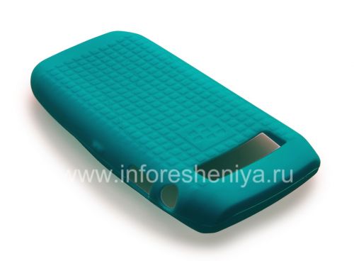 Photogallery for Original-Silikon-Hülle für Blackberry 9100/9105 Pearl 3G, Türkis gemusterten &quot;Squares&quot; (Türkis, Gird) product