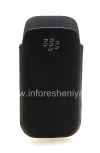 Photo 1 — 在原装皮套与金属口袋真皮包包徽标BlackBerry 9100 / 9105 Pearl 3G, 黑（黑）