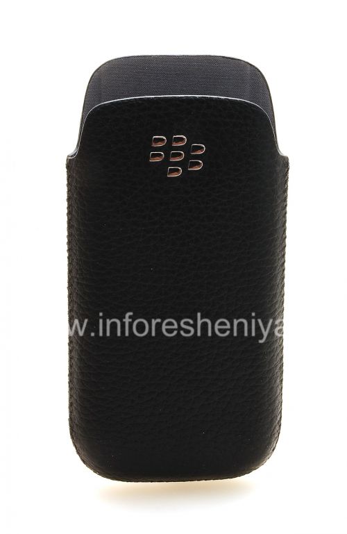 Photogallery for Original Leather Case-pocket with metal logo Leather Pocket for BlackBerry 9100/9105 Pearl 3G, Black product