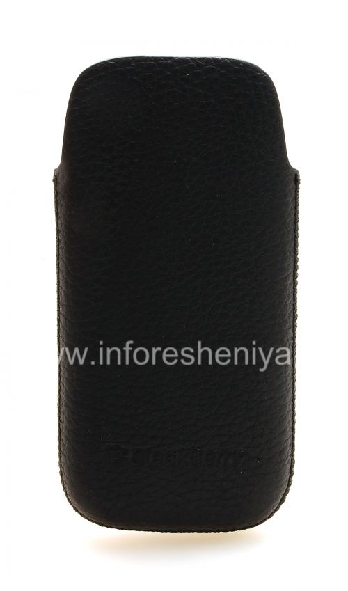 Photogallery for Original Leather Case-pocket with metal logo Leather Pocket for BlackBerry 9100/9105 Pearl 3G, Black product