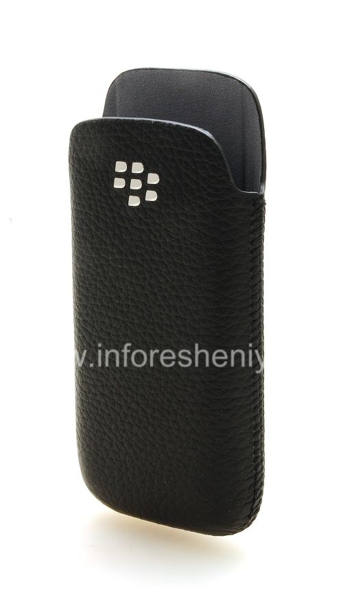 Photogallery for Original Leather Case-pocket with metal logo Leather Pocket for BlackBerry 9100/9105 Pearl 3G, Black product