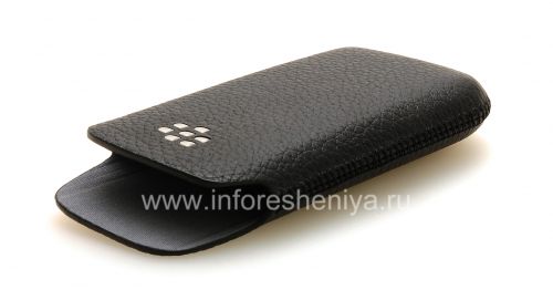 Photogallery for Original Leather Case-pocket with metal logo Leather Pocket for BlackBerry 9100/9105 Pearl 3G, Black product