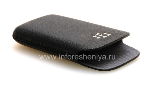 Photogallery for Original Leather Case-pocket with metal logo Leather Pocket for BlackBerry 9100/9105 Pearl 3G, Black product