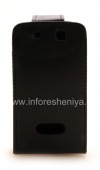 Photo 2 — Leather case cover with vertical opening for BlackBerry 9500/9530 Storm, Black with brown stitching