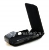 Photo 6 — Leather case cover with vertical opening for BlackBerry 9500/9530 Storm, Black with brown stitching