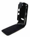 Photo 8 — Leather case cover with vertical opening for BlackBerry 9500/9530 Storm, Black with brown stitching