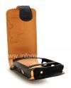 Photo 3 — Signature Leather Case mit vertikalen Öffnungsabdeckung Cellet Exekutiv Case für Blackberry 9500/9530 Sturm, Schwarz / Braun