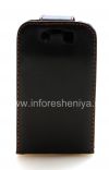 Photo 3 — BlackBerry 9520 / Storm2 9550 জন্য উল্লম্ব খোলার সঙ্গে চামড়া ক্ষেত্রে কভার, কালো