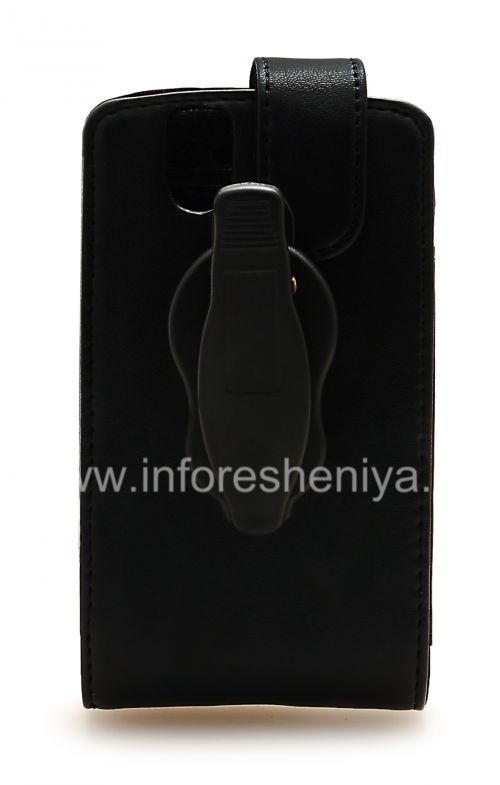 Photogallery for Étui en cuir avec verticalement ouvre le couvercle et supprime clip ceinture pour BlackBerry 9630/9650 Tour, noir product