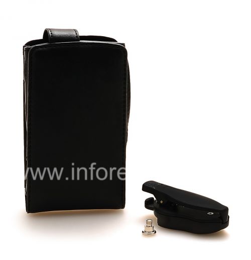 Photogallery for Étui en cuir avec verticalement ouvre le couvercle et supprime clip ceinture pour BlackBerry 9630/9650 Tour, noir product