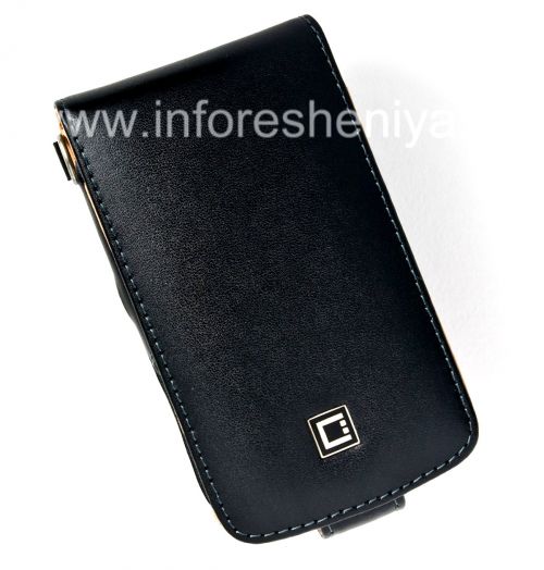 Photogallery for Caso Firma de cuero con tapa de apertura vertical Caso Ejecutivo Cellet para BlackBerry 9630/9650 Tour, Negro / Marrón product