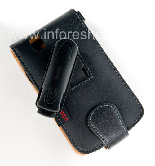 Photogallery for Caso Firma de cuero con tapa de apertura vertical Caso Ejecutivo Cellet para BlackBerry 9630/9650 Tour, Negro / Marrón product