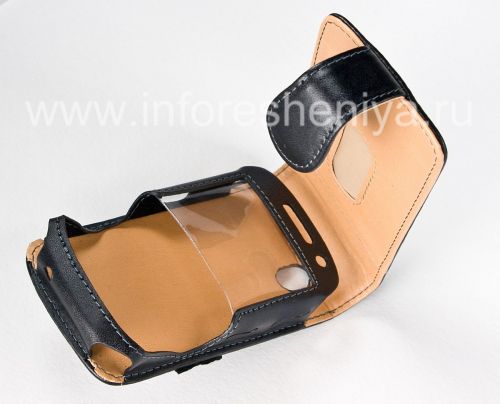 Photogallery for Caso Firma de cuero con tapa de apertura vertical Caso Ejecutivo Cellet para BlackBerry 9630/9650 Tour, Negro / Marrón product