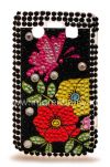 Photo 1 — Plastic bag-cover with rhinestones for BlackBerry 9700/9780 Bold, A series of "Butterfly" with flowers