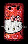 Photo 1 — Plastic bag-cover with rhinestones for BlackBerry 9700/9780 Bold, A series of "Hello Kitty" Red